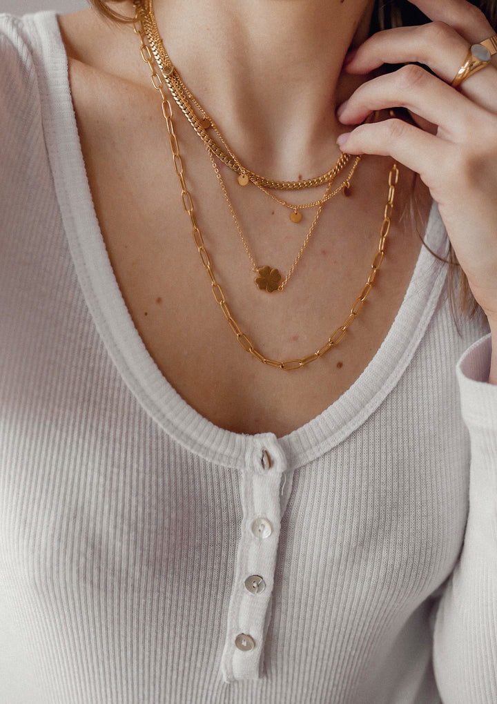 Cercles Bobble Chaîne Collier en Or