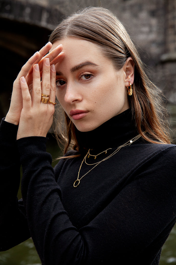 Cercles Bobble Chaîne Collier en Or
