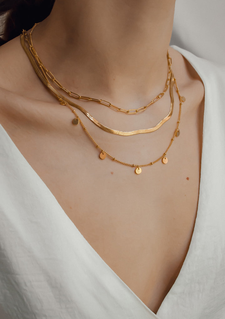 Cercles Bobble Chaîne Collier en Or