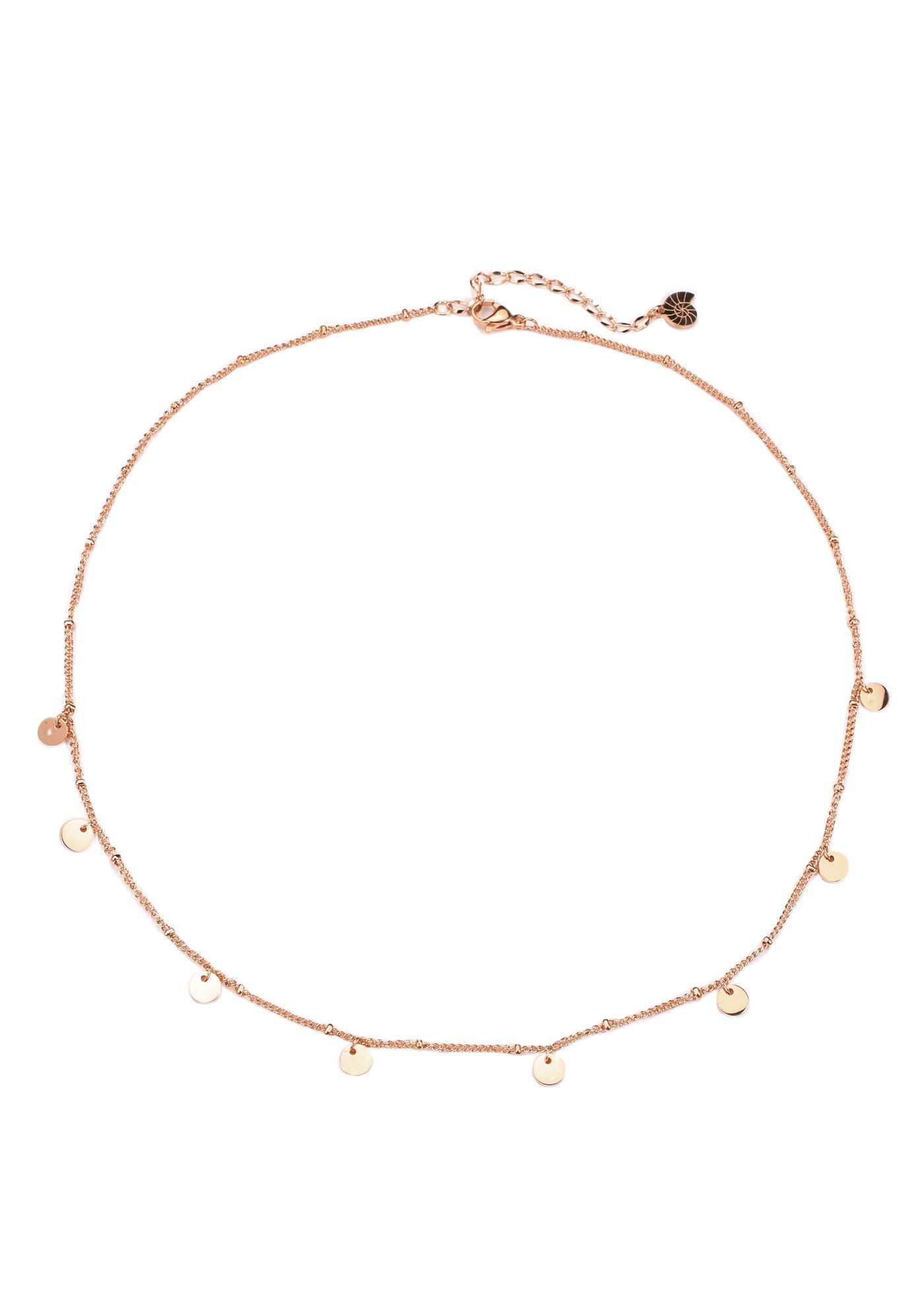 Circles Bobble Chain Necklace Rose Gold