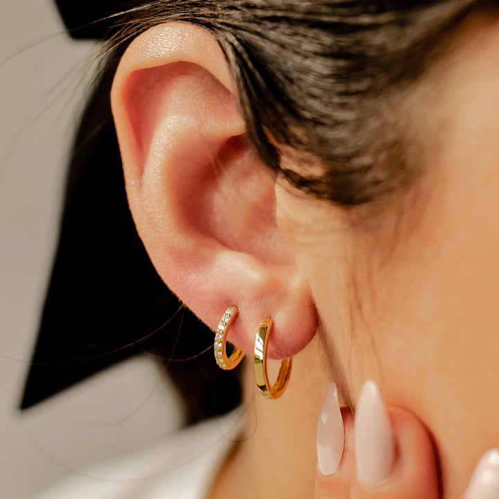 Boucles D'oreilles Percées Anneaux Ovales Couleur Or Patiné - Modèle *3786 - Occasion (sans Marque)