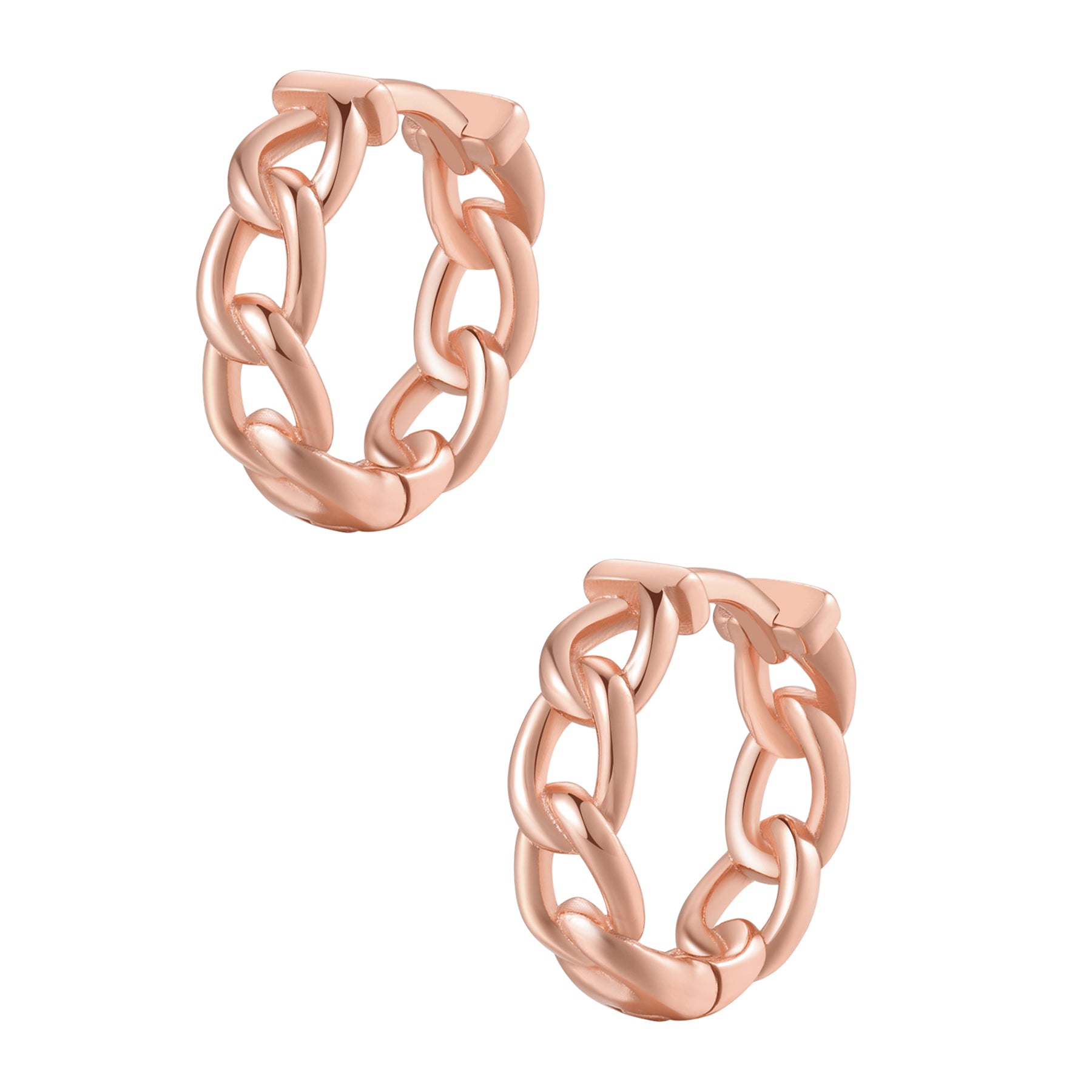 Pendientes Huggie Cadena Gruesa Plata de Ley 925