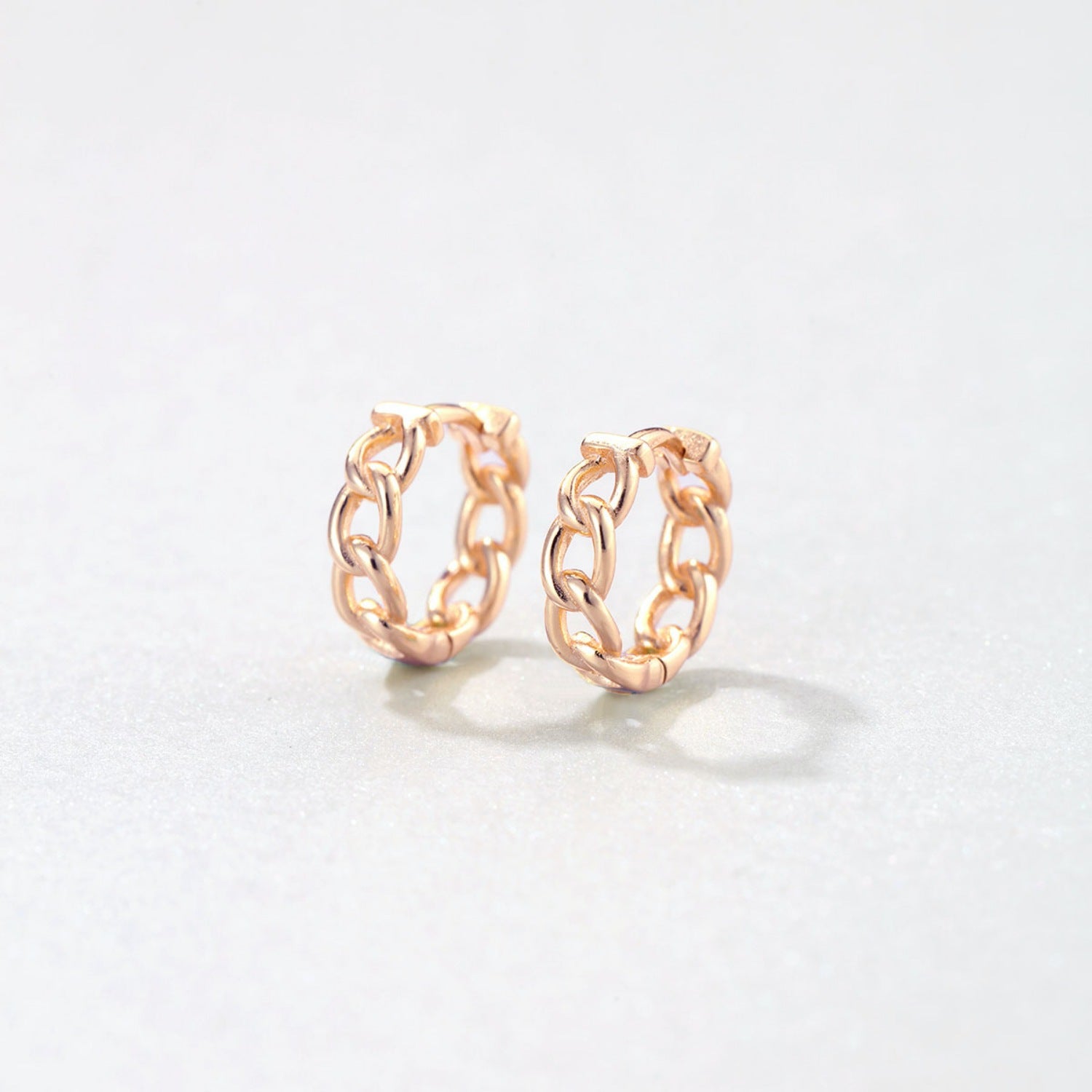 Pendientes Huggie Cadena Gruesa Plata de Ley 925