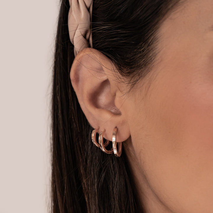 Classic Trio Band Hoop Earring Set Sterling Silver