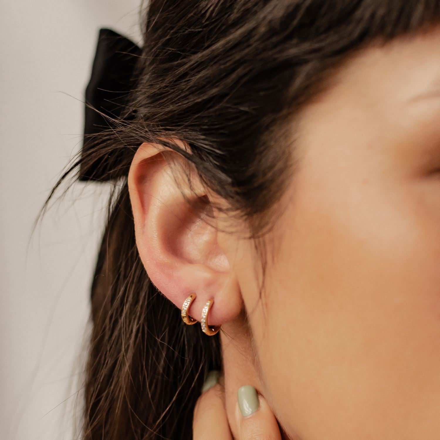 Klare Steine Creolen Ohrringe aus Edelstahl