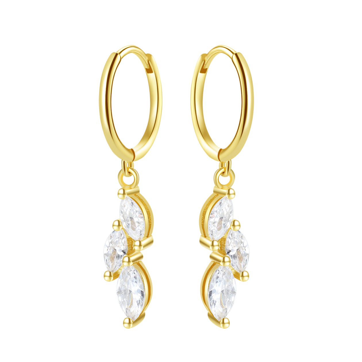 Pendientes Huggie Ramillete Plata de Ley 925