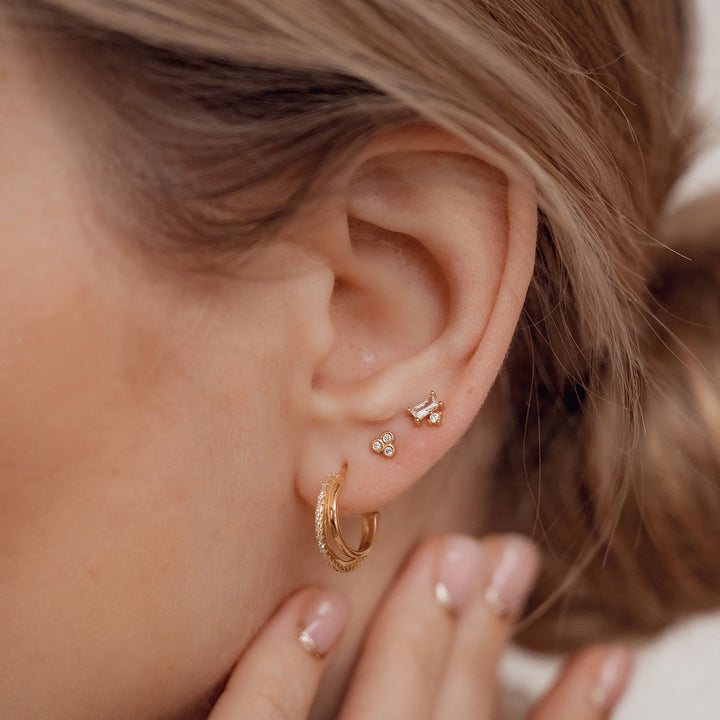 Companion Stud Earrings Sterling Silver Gold