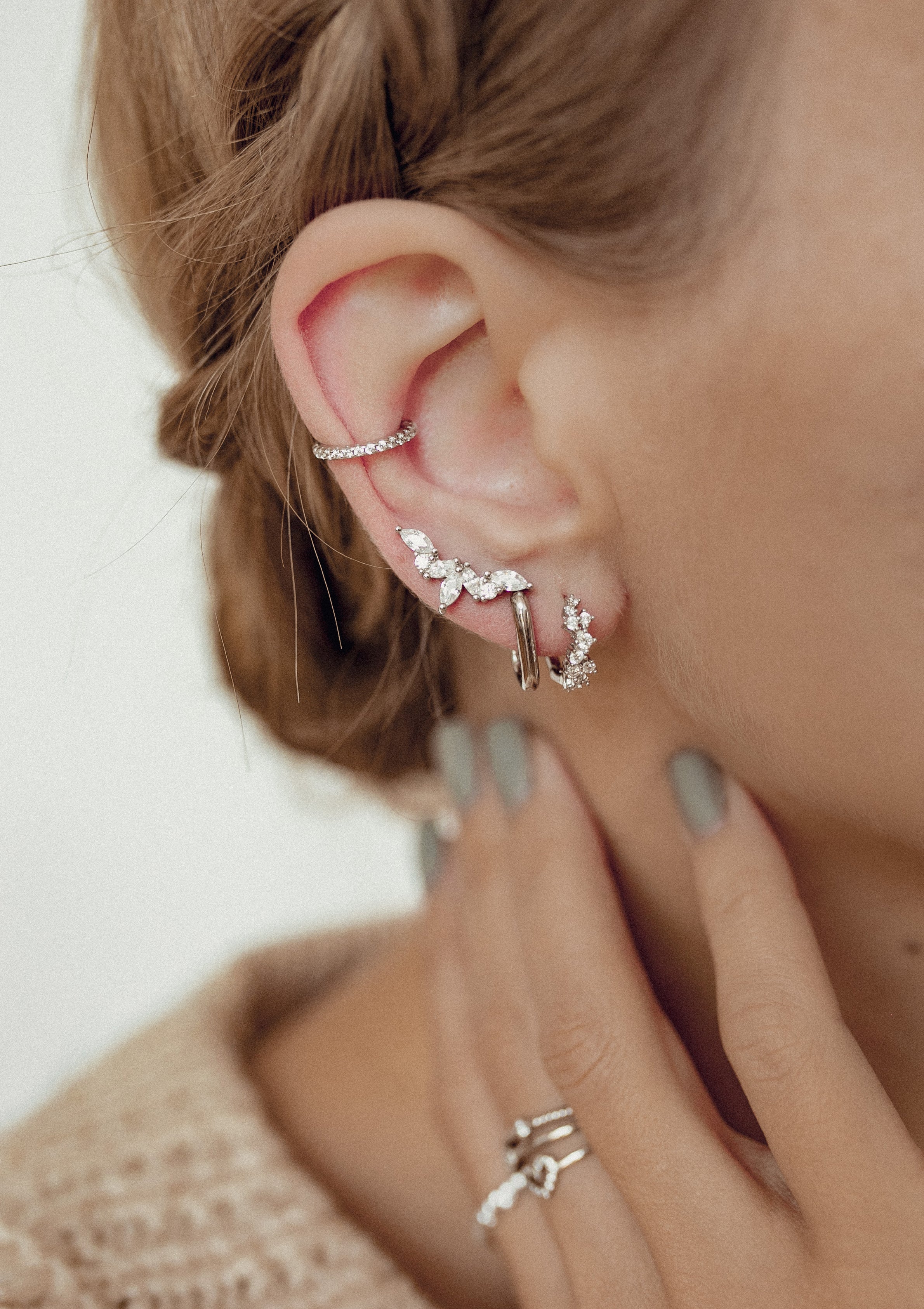 Stackable Ear Piercing How to Stack Earrings for Multiple Piercings – Hey Happiness