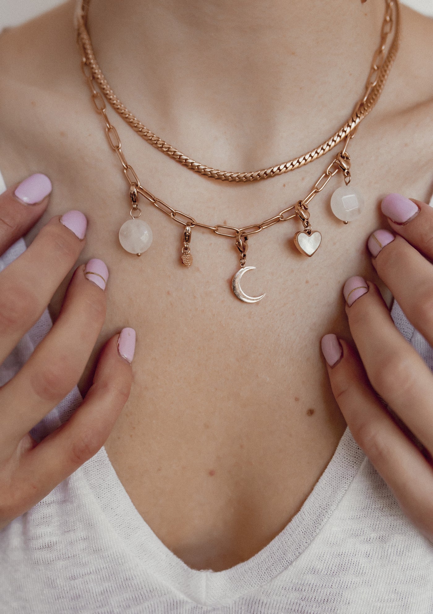Crescent Moon Pendant Rose Gold