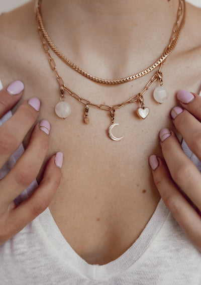 Crescent Moon Pendant Rose Gold
