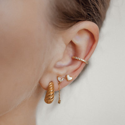 Croissant Hoop Earrings Gold