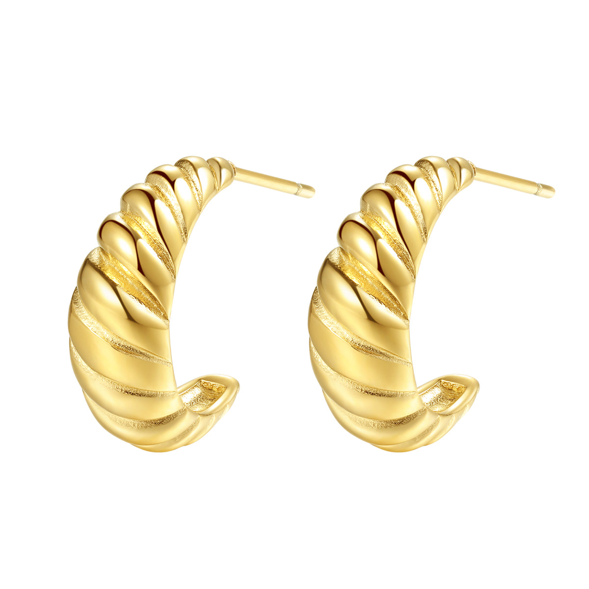 Croissant Hoop Earrings Gold