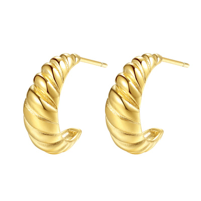 Croissant Hoop Earrings Gold