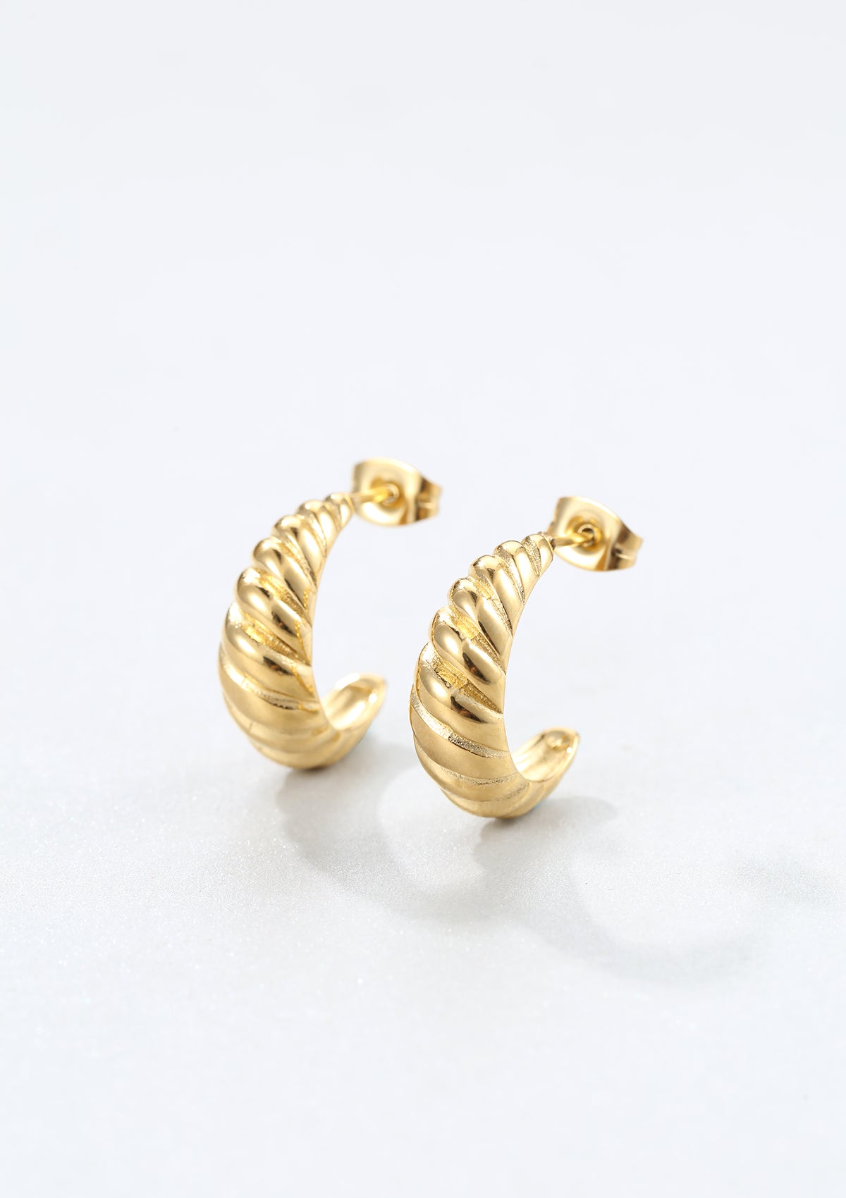 Croissant Hoop Earrings Gold