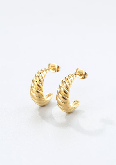 Croissant Hoop Earrings Gold