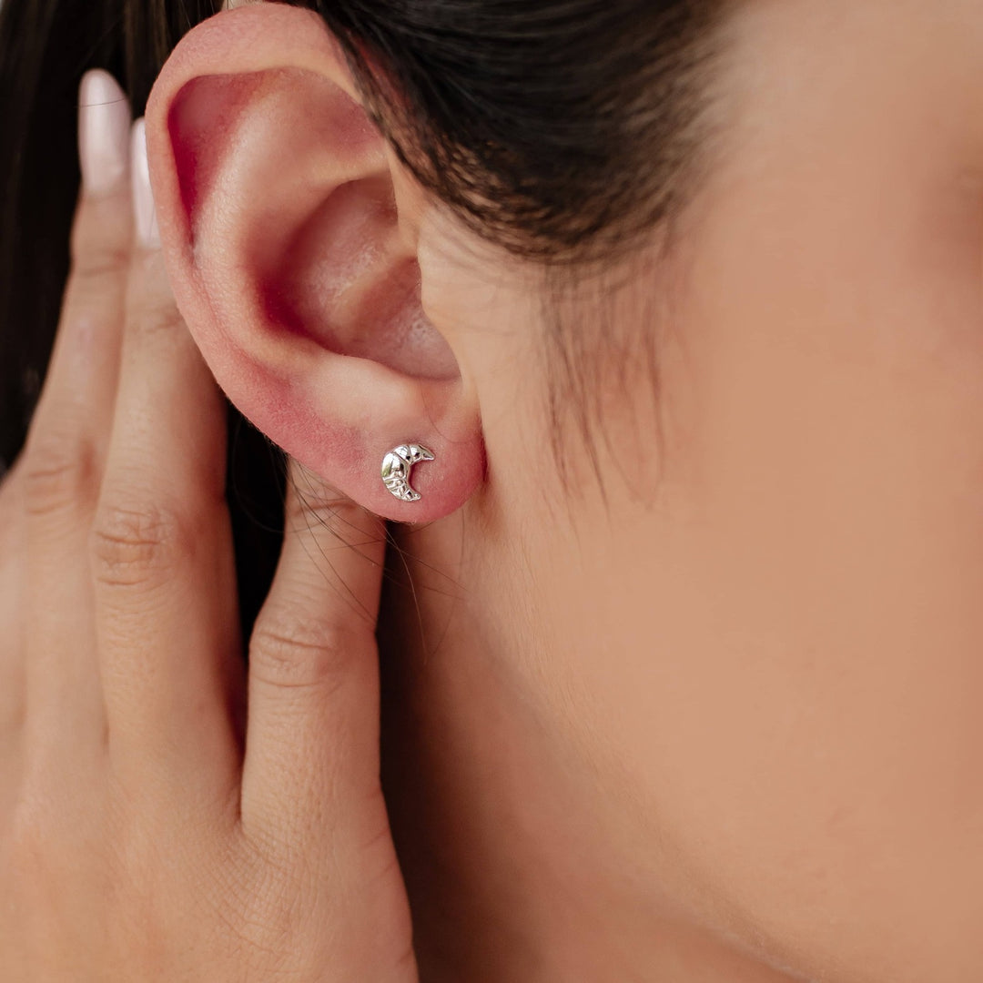 Croissant Stud Earring Sterling Silver – Hey Happiness