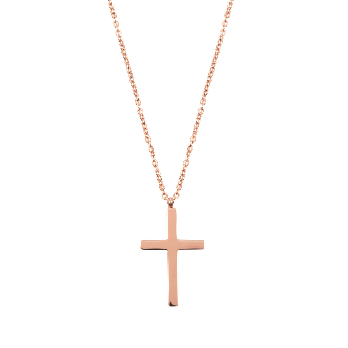 Kette mit Kreuz Anhänger in Rosegold