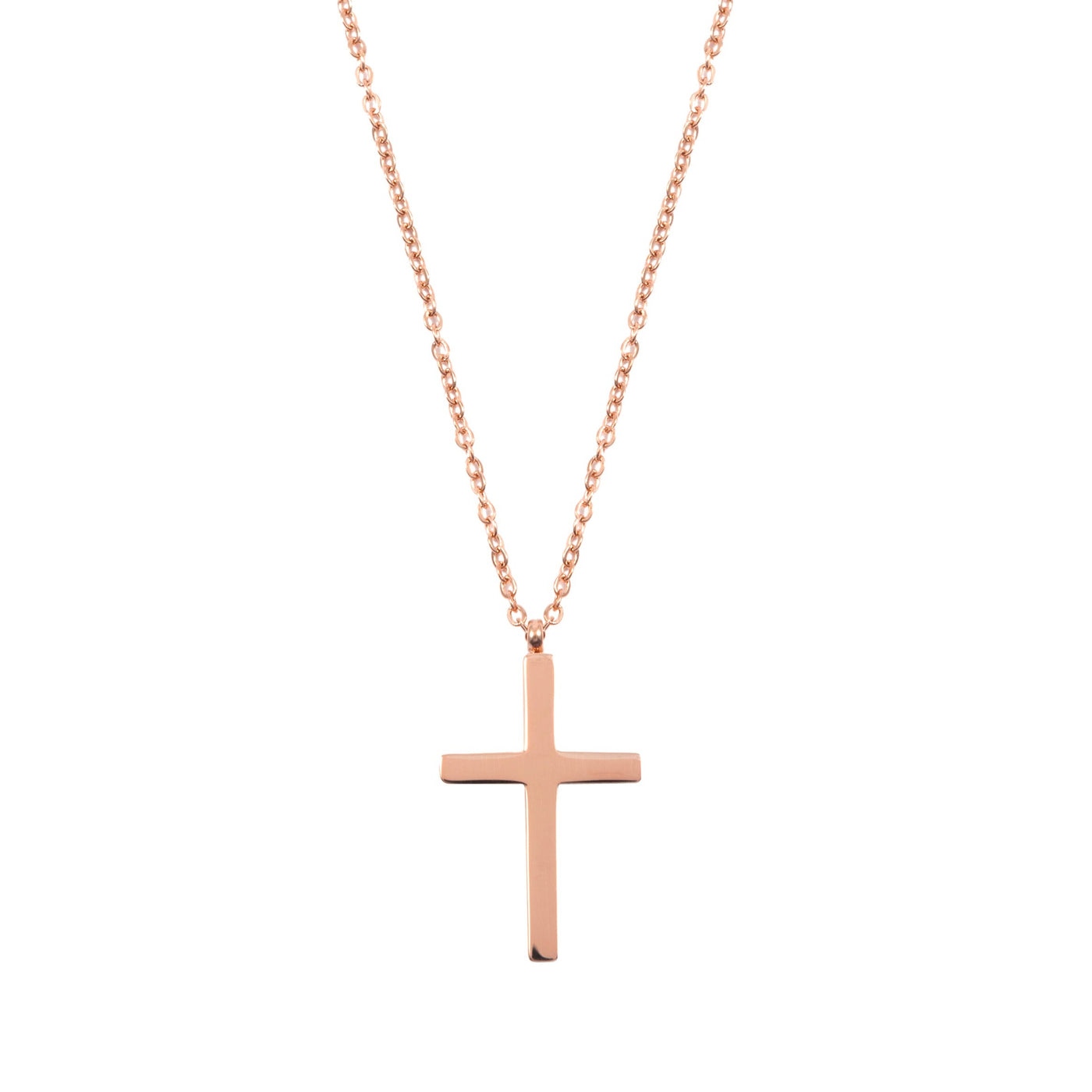 Cross Pendant Necklace Rose Gold