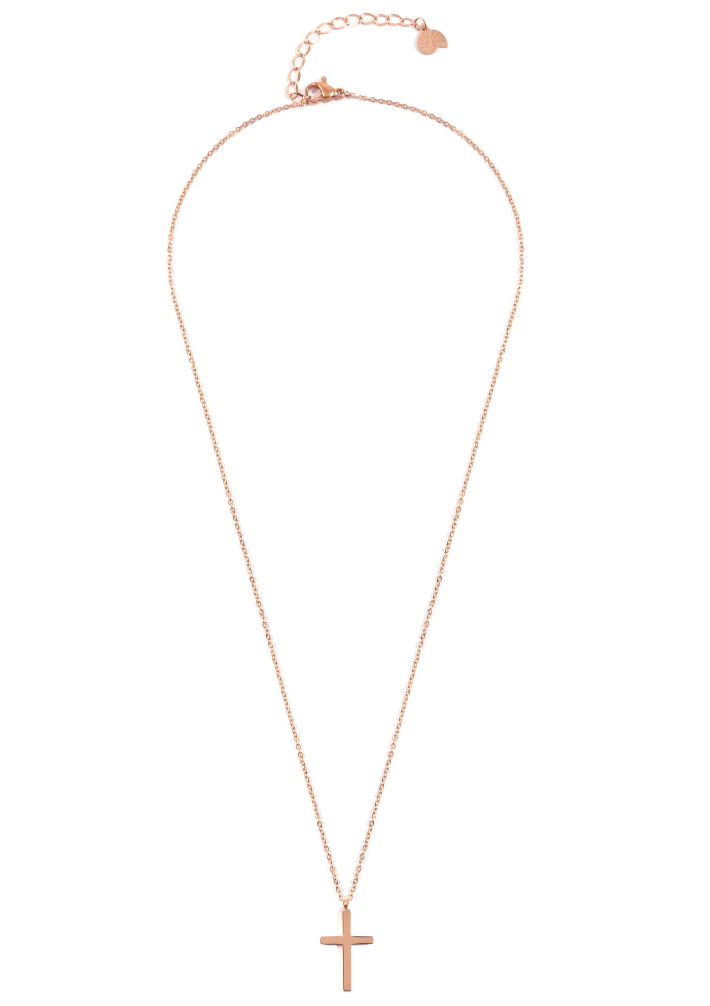 Kette mit Kreuz Anhänger in Rosegold