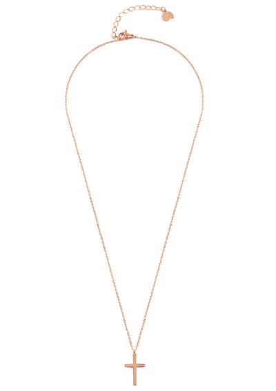Kette mit Kreuz Anhänger in Rosegold