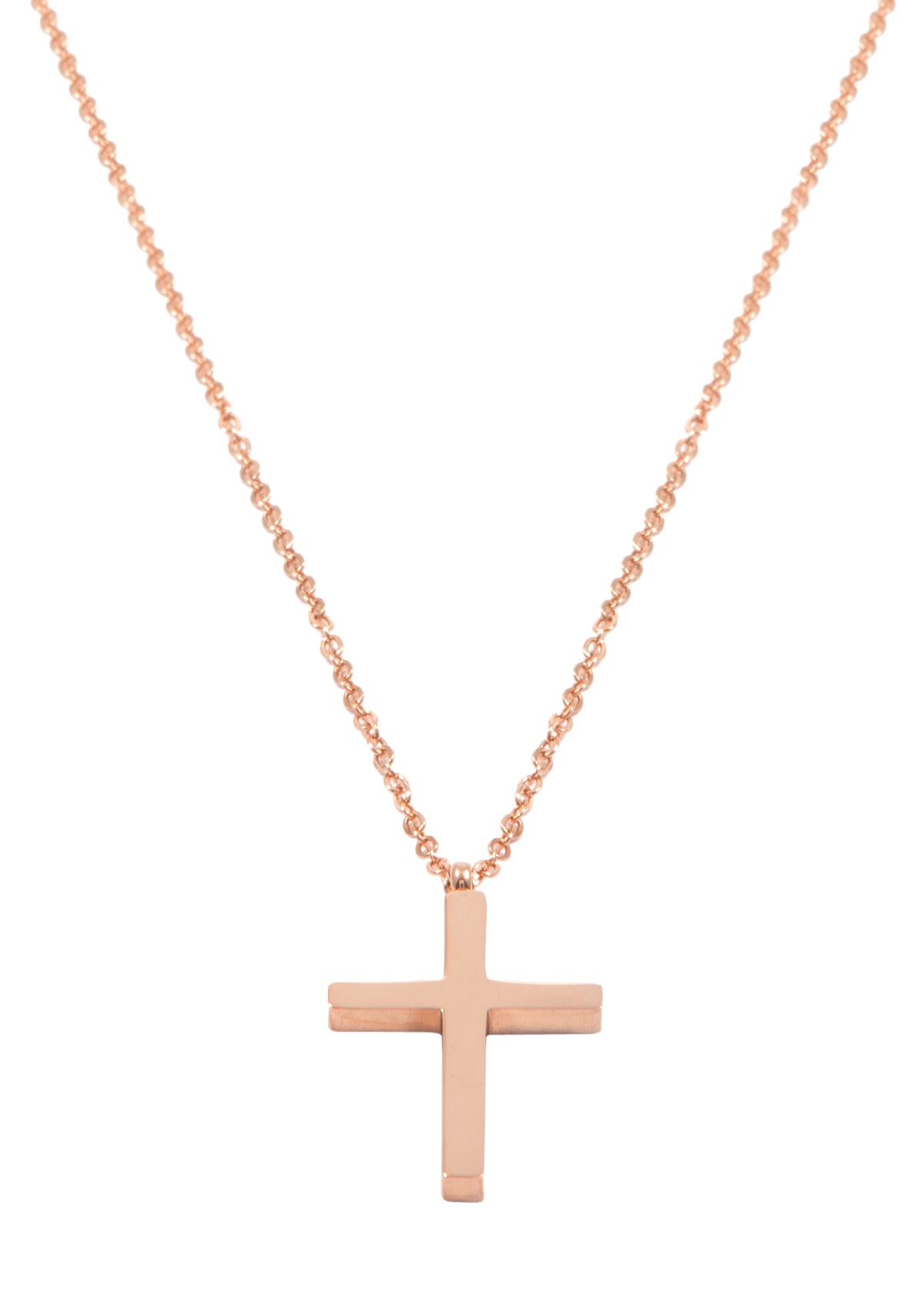 Kette mit Kreuz Anhänger in Rosegold
