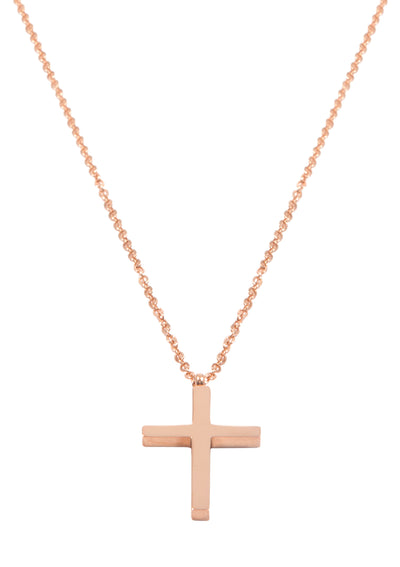 Kette mit Kreuz Anhänger in Rosegold