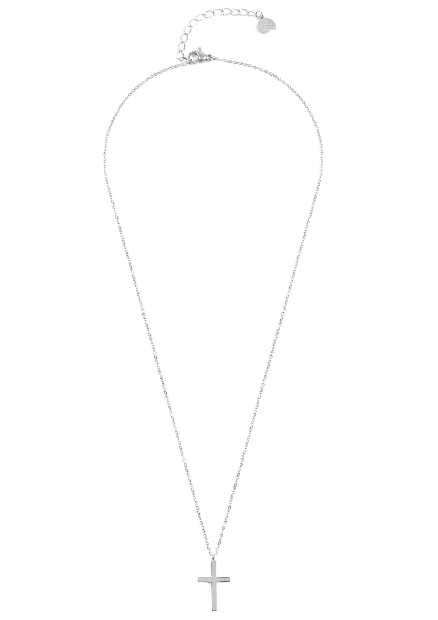 Kette mit Kreuz Anhänger in Silberfarbe