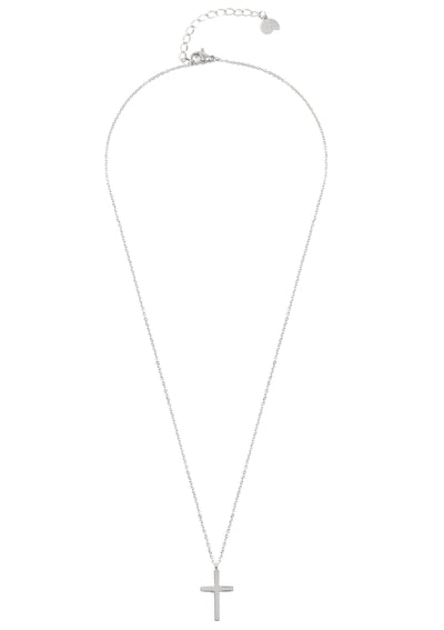 Kette mit Kreuz Anhänger in Silberfarbe