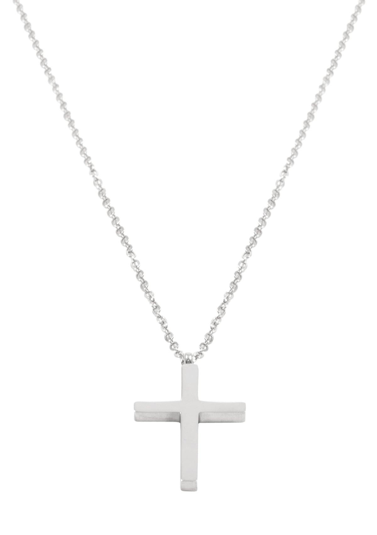 Kette mit Kreuz Anhänger in Silberfarbe