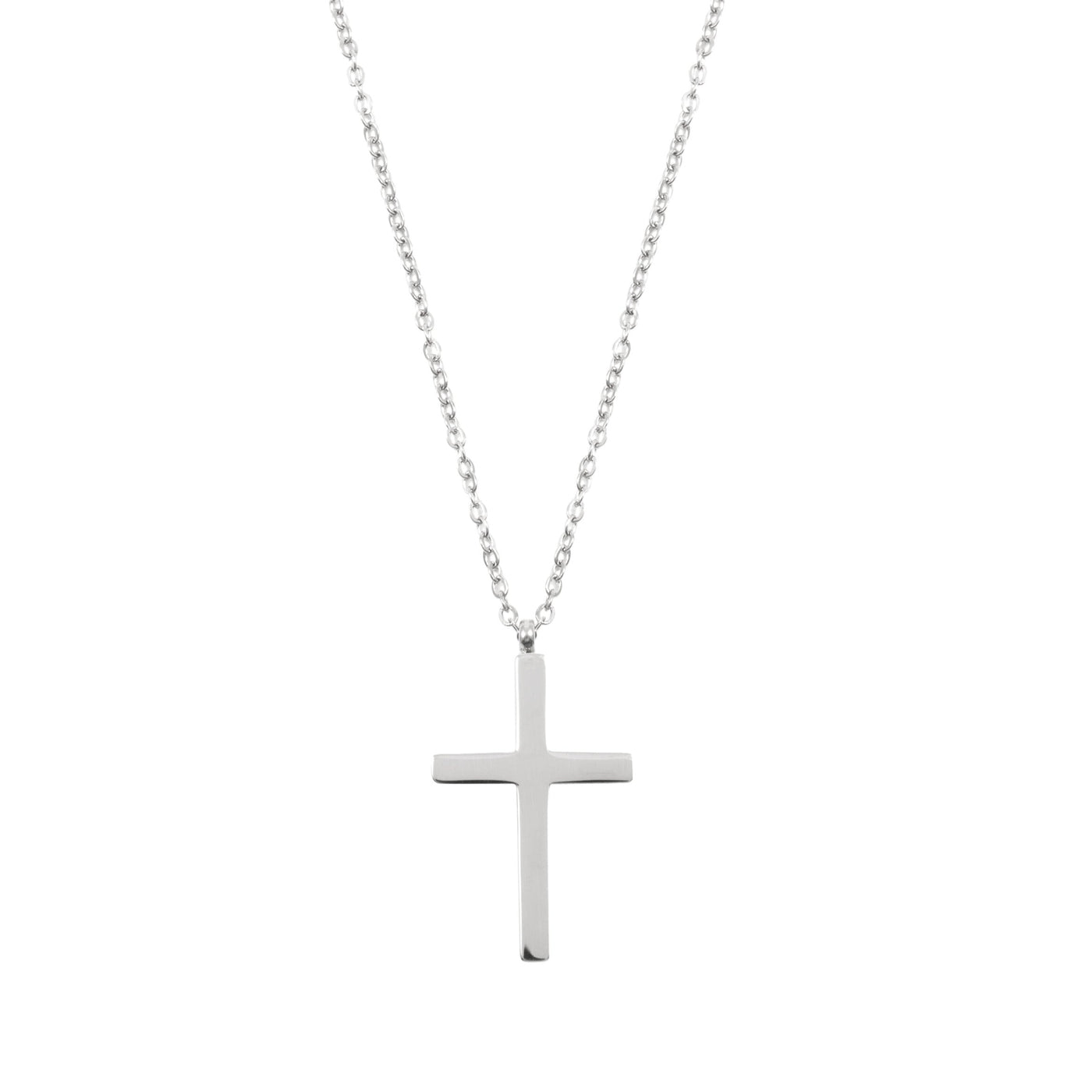 Kette mit Kreuz Anhänger in Silberfarbe