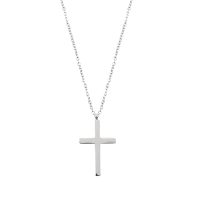 Kette mit Kreuz Anhänger in Silberfarbe