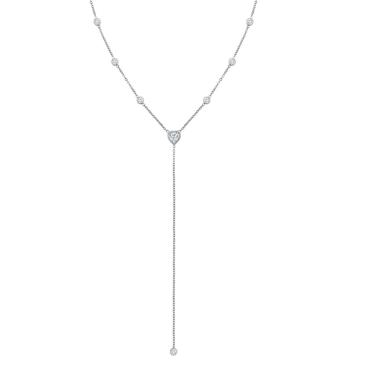 Crystal Heart Y Lariat Necklace Waterproof