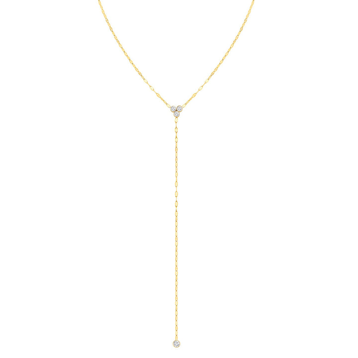 Crystal Trio Y Lariat Necklace Waterproof