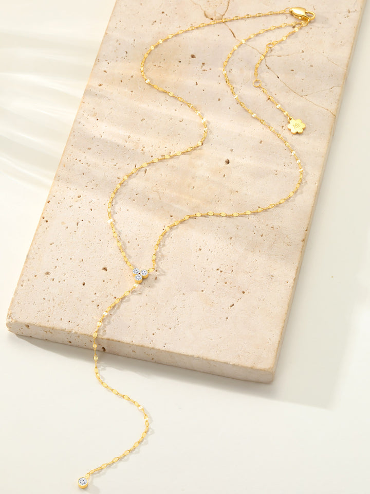 Crystal Trio Y Lariat Necklace Waterproof