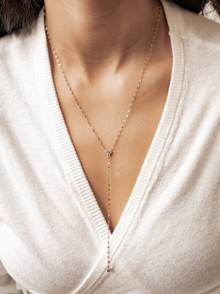 Crystal Trio Y Lariat Necklace Waterproof