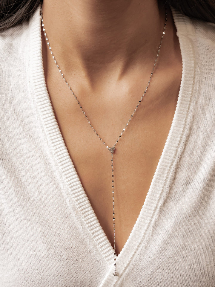 Crystal Trio Y Lariat Necklace Waterproof