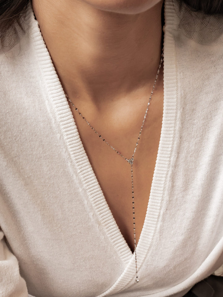Crystal Trio Y Lariat Necklace Waterproof