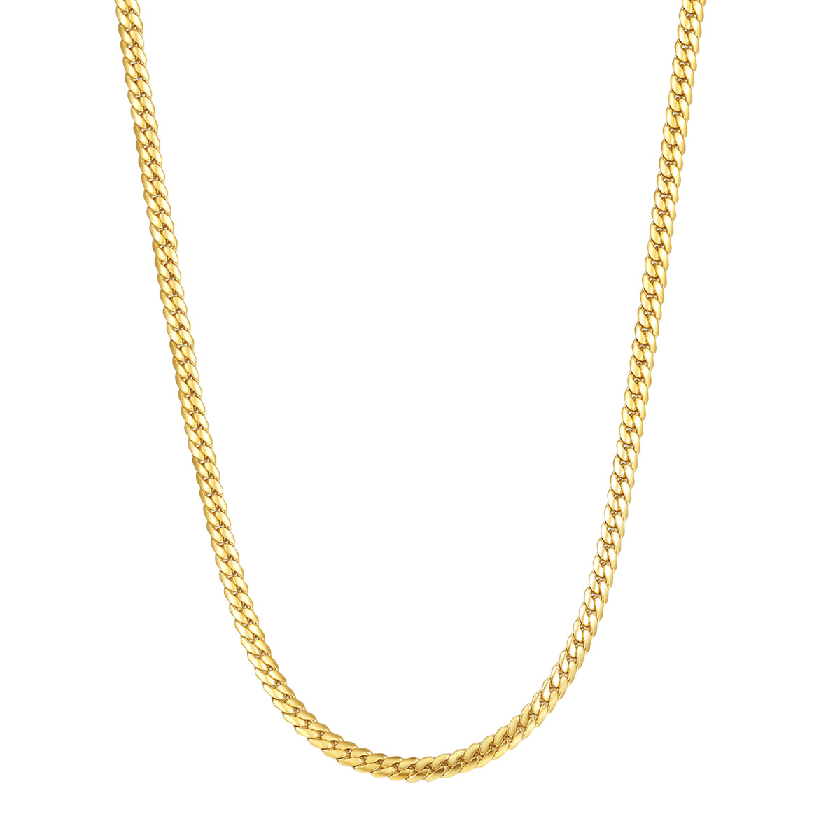 Collar con Cadena de Eslabones Estilo Cubano en Oro