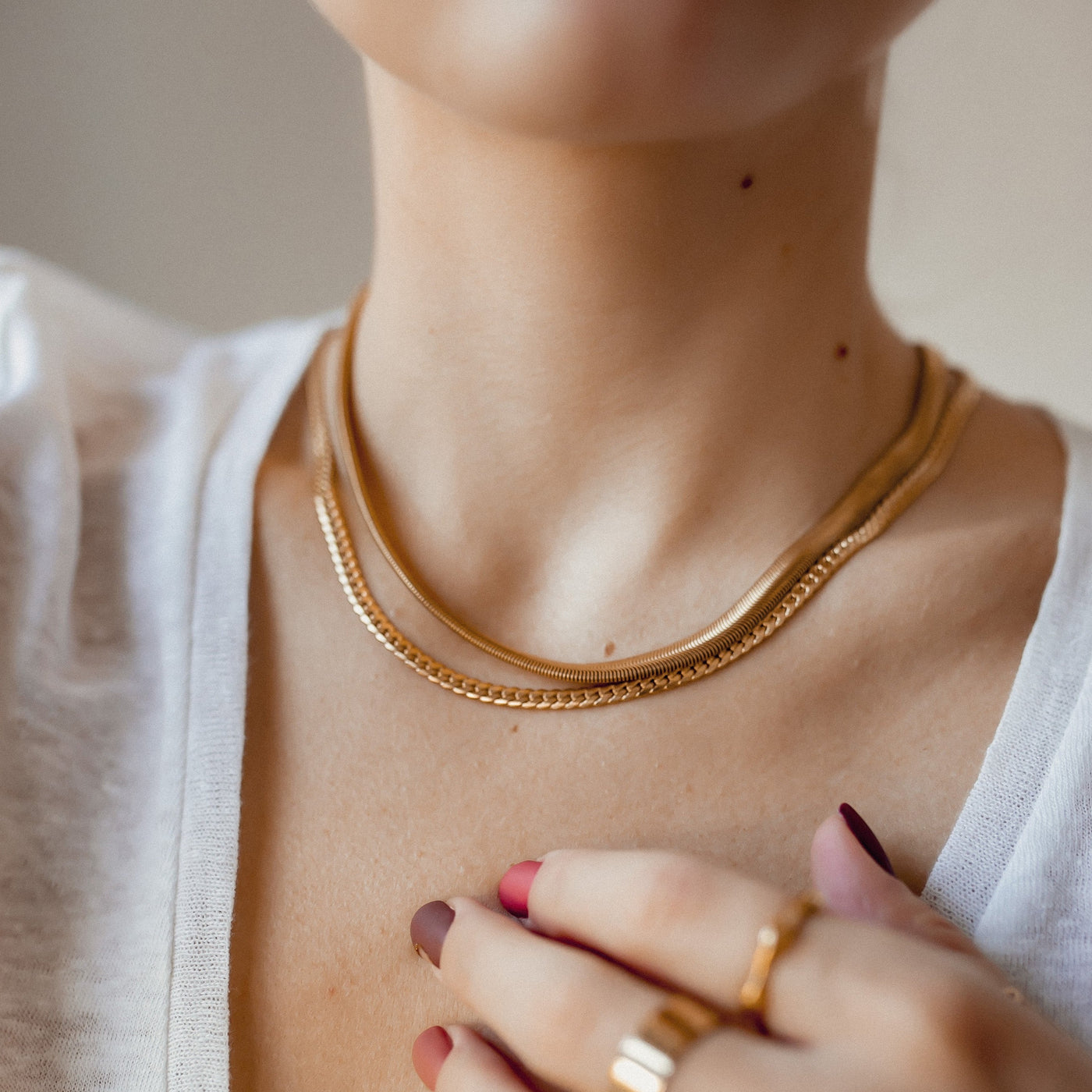 Collar con Cadena de Eslabones Estilo Cubano en Oro