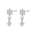 Daisy Dangle Stud Earrings Sterling Silver