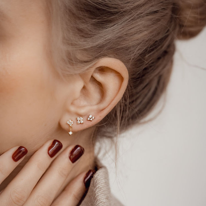 Daisy Drop Earring Set Sterling Silver
