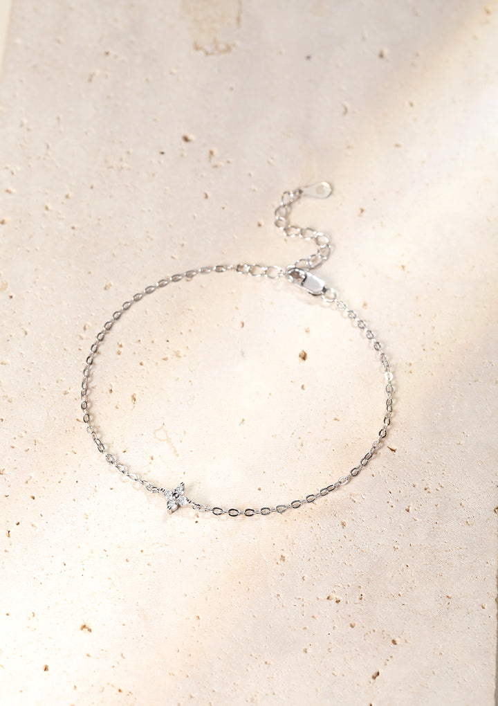 Daisy Pendant Chain Bracelet Sterling Silver