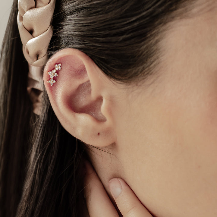 Daisy Stud Earring Piercing Sterling Silver