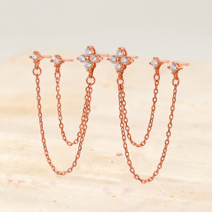 Daisy Triple Stud Earrings Sterling Silver