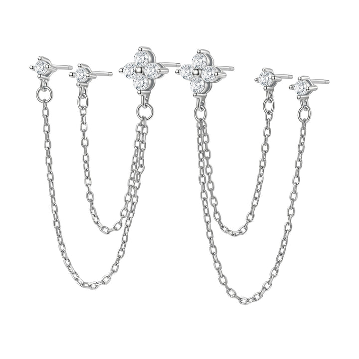 Daisy Triple Stud Earrings Sterling Silver
