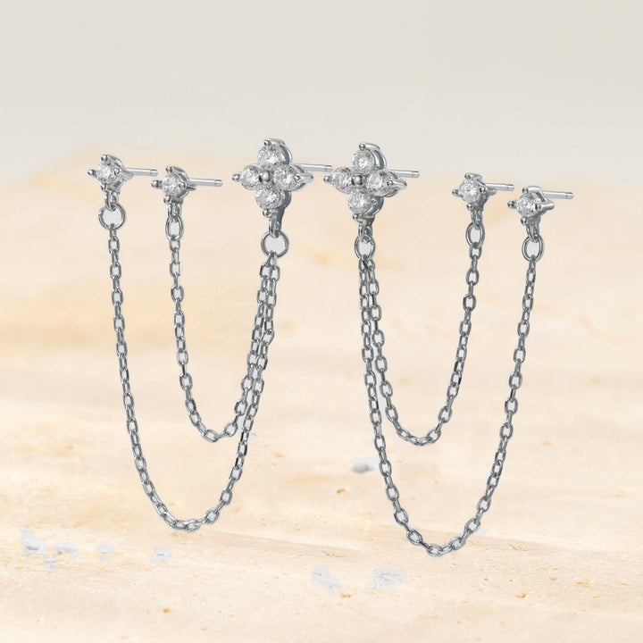 Daisy Triple Stud Earrings Sterling Silver