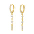 Pendientes Huggie Oscilantes de Barra Plata de Ley 925 en Oro