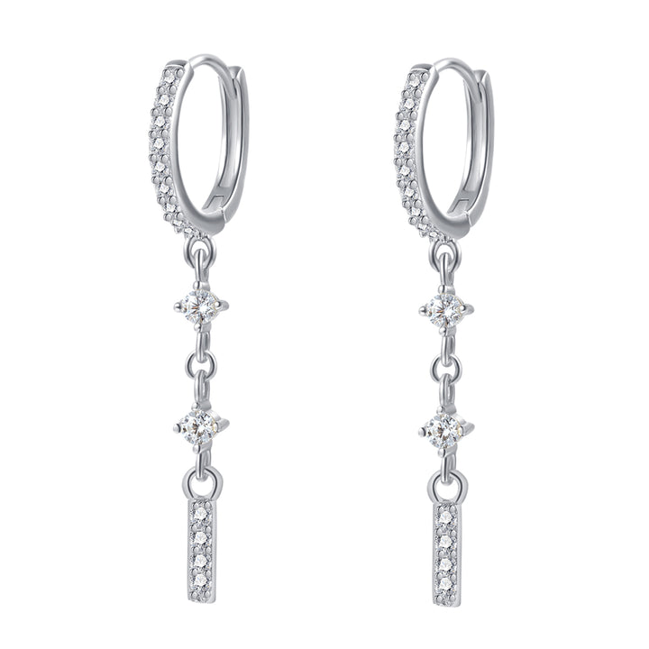 Dangle Huggie Ohrringe mit Stab Sterlingsilber