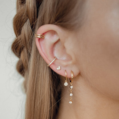 Pendientes Huggie Oscilantes Plata de Ley 925 en Oro