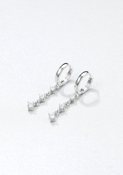 Dangle Huggie Earrings Sterling Silver